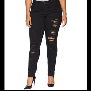 Levis 711 skinny distressed black jeans size 26W S